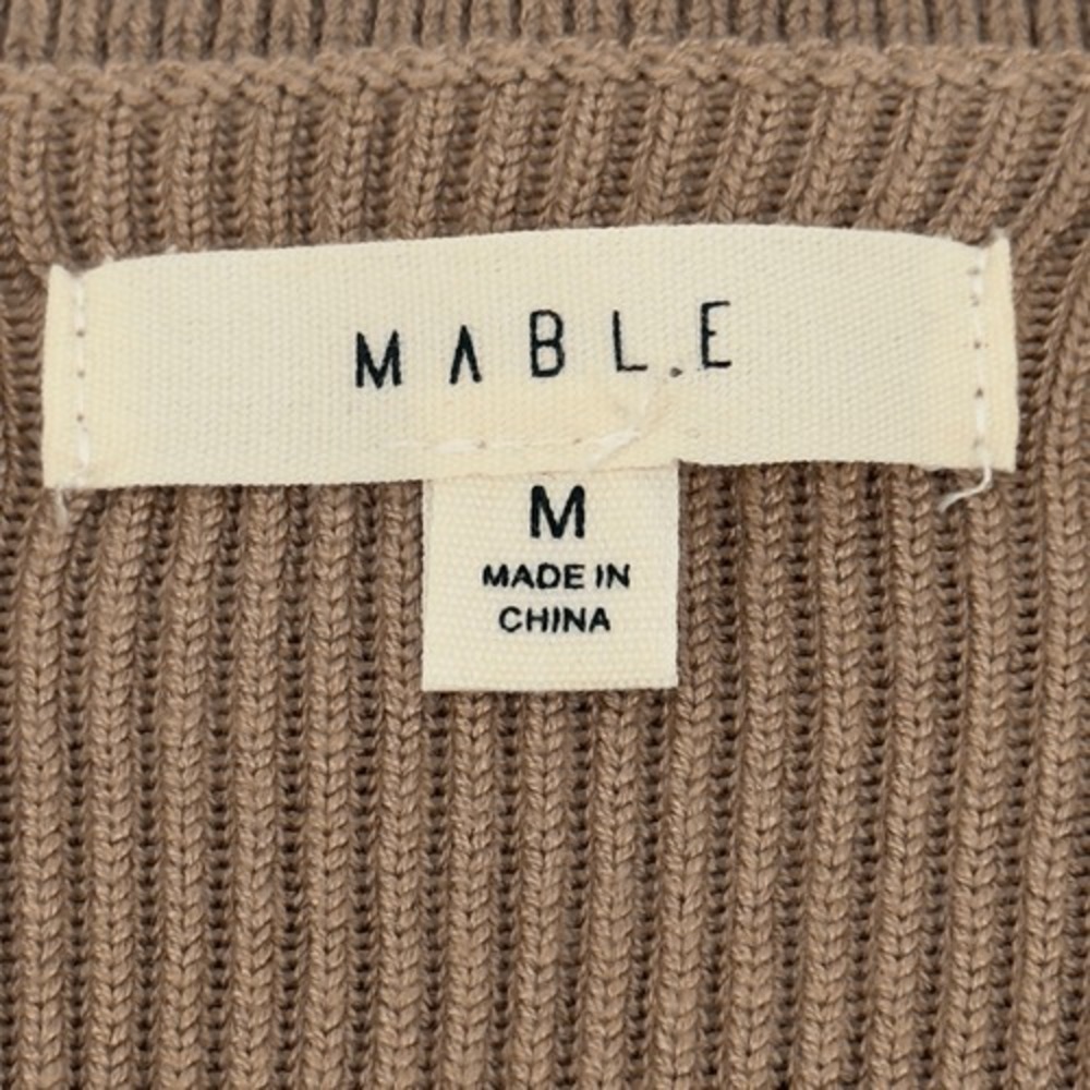 Mable Margot Mocha Ribbed Knit Sweater Mini Sweetheart Neckline Size M - Picture 6 of 8